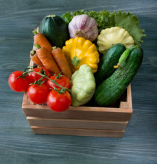 Fresh vegetable on wooden background