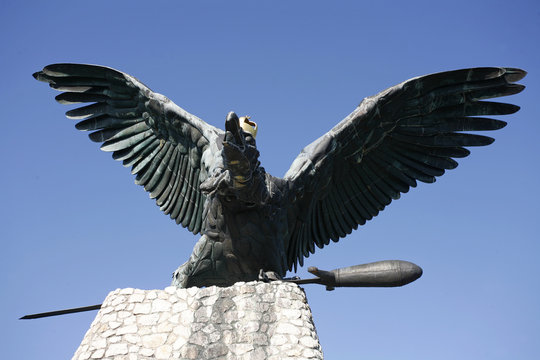 Turul bird monument in Hungary Tatabanya