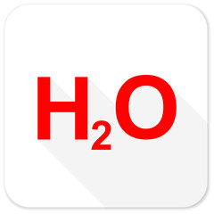 water red flat icon with long shadow on white background