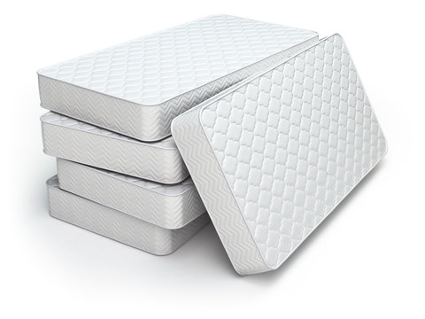 White mattress isolated on white