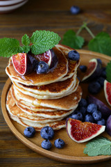 stack pancakes with figs