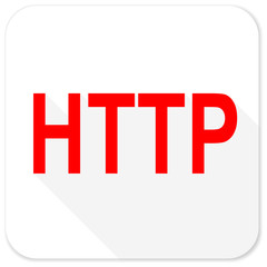 http red flat icon with long shadow on white background
