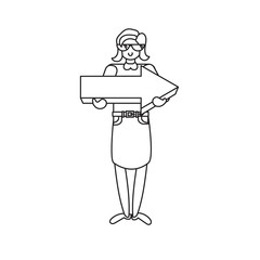 Employee with big arrow in hands