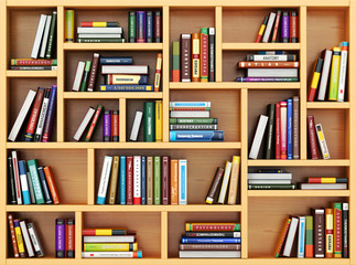 Education concept. Bppks and textbooks on the bookshelf. © Maksym Yemelyanov