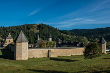 Whole view of Sucevita monastery's defence wall