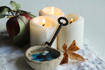 divination of wax / tradition polish wax (candle) divination on evening predictions on the eve of...
