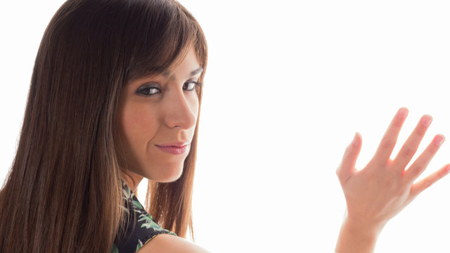 mujer mirando gesto desprecio,incredulidad,pena,sabidur&iacute;a,experiencia,chuler&iacute;a,soberbia,