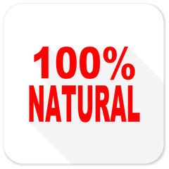 natural red flat icon with long shadow on white background