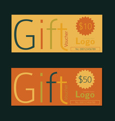 Gift voucher template. Vintage style