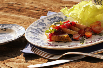 chicken breast with lingonberry jam