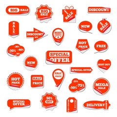 Set of bright labels, vector illustration.