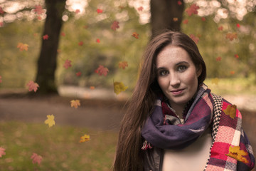 Portrait of beautiful brunette woman