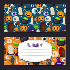 Funny background with Halloween icons