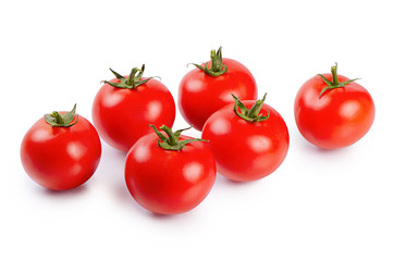 Red fresh tomatoes isolated on white
