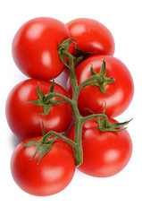 Red fresh tomatoes isolated on white