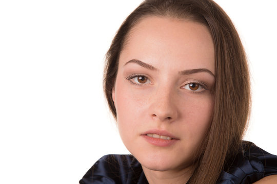 Beautiful Young Woman With Drowsy Glance