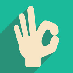 Obraz premium Flat with shadow icon and mobile application right