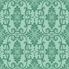 Green Ornamental Seamless Pattern
