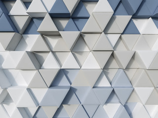 Blue and cream abstract 3d triangle background