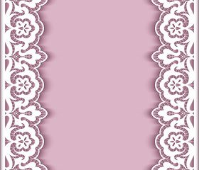 Cutout paper background with lace borders