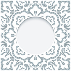 Ornamental background, paper lace frame