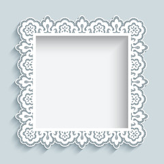Square cutout paper lace frame