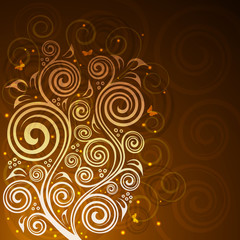 Abstract floral vector background illustration.