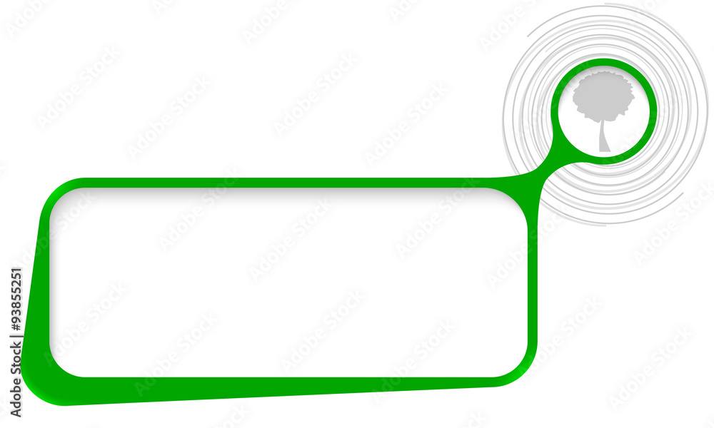Poster Vector text box for your text with spirals and tree symbol