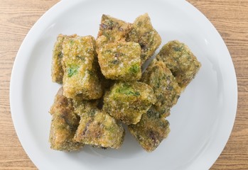 Top View of Fried Steamed Dumpling Made of Garlic Chives