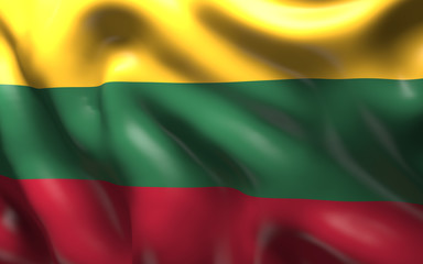  Flag of the Lithuania waving in the wind