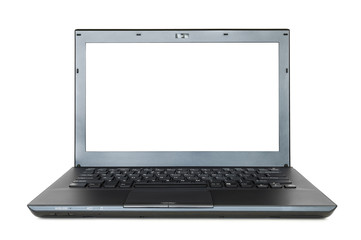 Modern laptop with blank screen