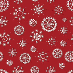 Seamless pattern with paper snowflakes
