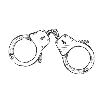 Vector Sketch Police Handcuffs