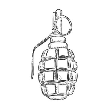 Vector Sketch Hand Grenade