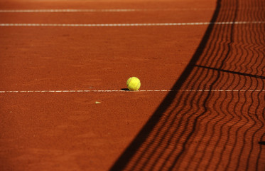 Tennis ball on the court
