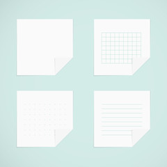 Set: white sticky notes