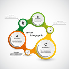 Abstract infographic in the form of metabolic. Design elements.