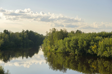 summer landscape river Yagenetta summer in the far north