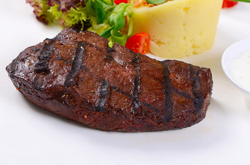 Liver with mashed potatoes and spinach