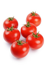 Red fresh tomatoes isolated on white