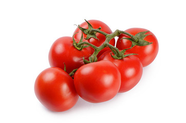 Red fresh tomatoes isolated on white