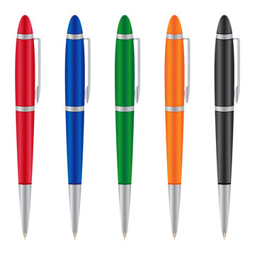 Set of colored pens
