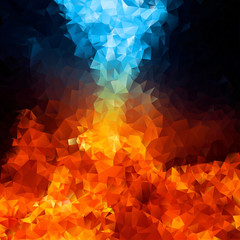 Red and blue fire on balck background, Abstract Triangle Geometrical Multicolored Background, Vector Illustration EPS10