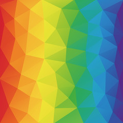 Color spectrum abstract geometric rumpled triangular background low poly style. Vector illustration
