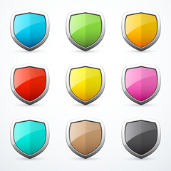 Set of colored shields