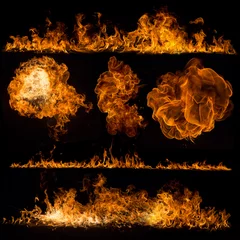 Photo sur Plexiglas Flamme Collection de flammes de feu