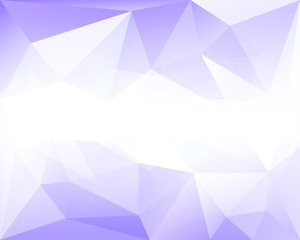 Blue polygonal vector background with white horizontal gradient