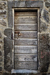 vintage door of small village