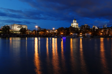 embankment Yekaterinburg summer evening cloudy