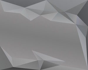 Obraz premium Grey polygonal triangle vector background with copy space, dark